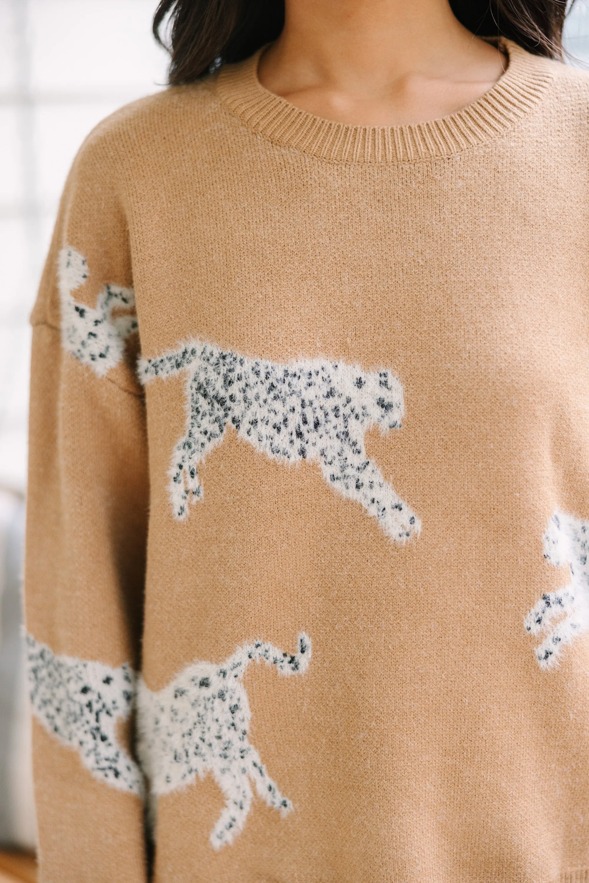 A Piece Of Me Warm Tan Brown Cheetah Sweater