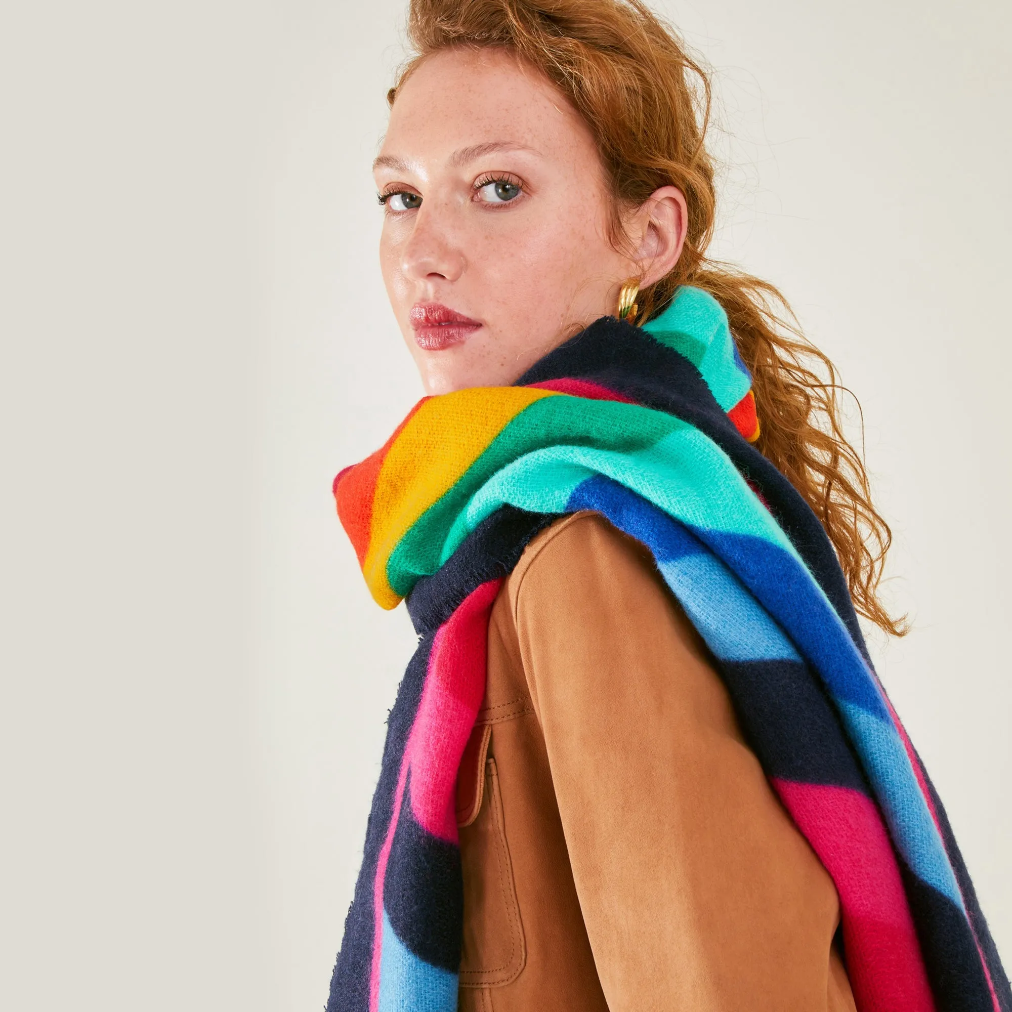 Accessorize London Women's Multi Rainbow Blanket Scarf