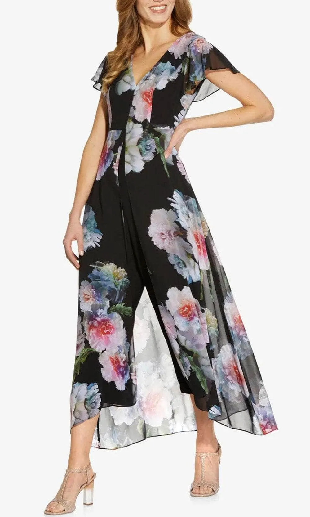 Adrianna Papell AP1D104440 - Floral V-Neck Jumpsuit