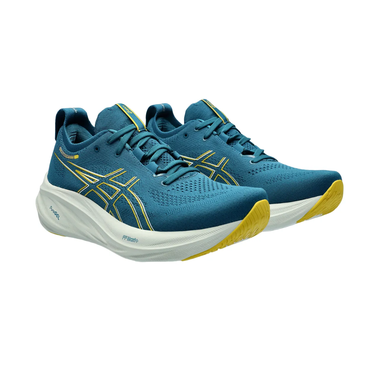 Asics men's running shoe Gel Nimbus 26 1011B794-402 mustard water green