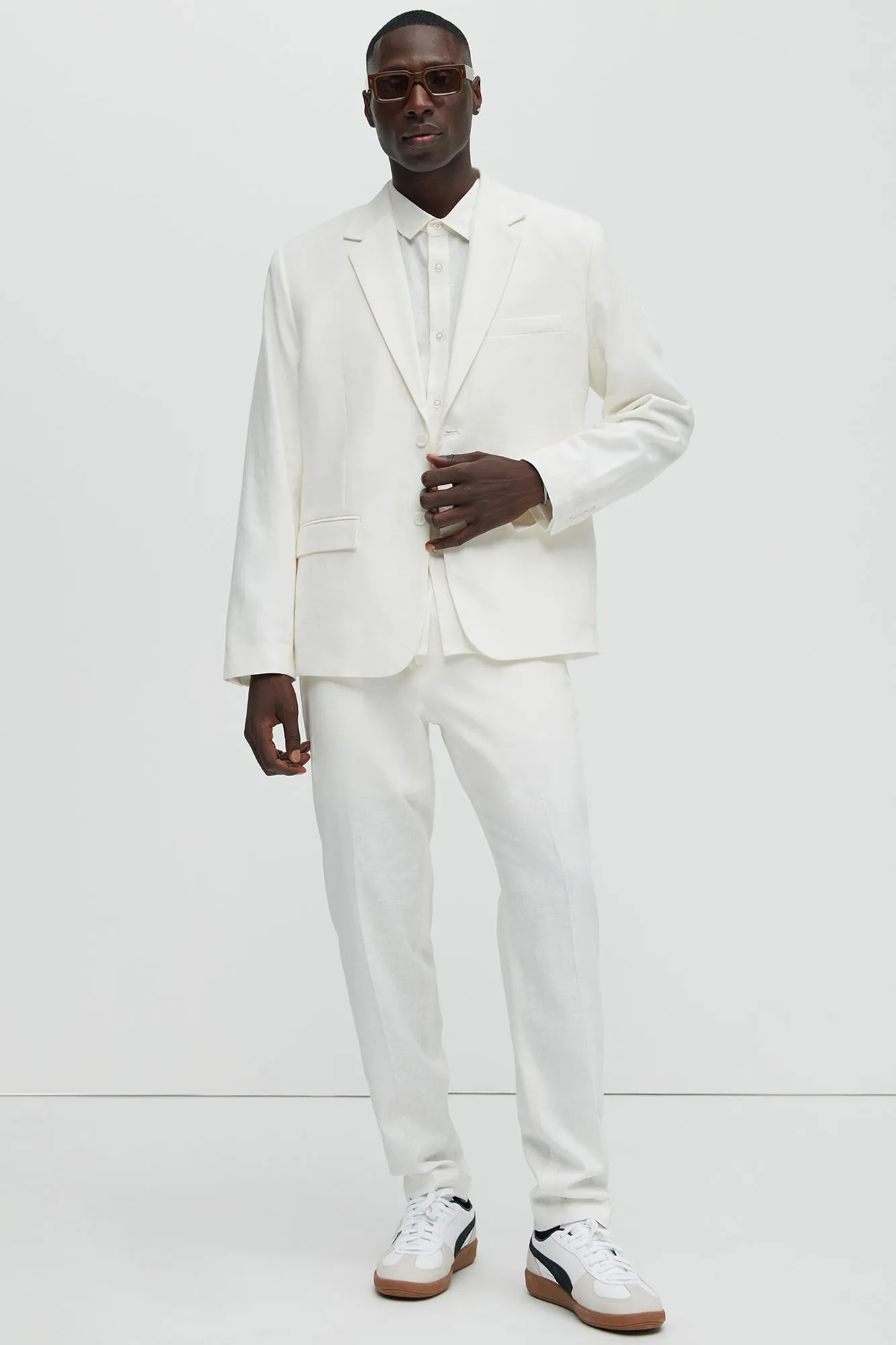 Bahamas Linen Suit Trousers - White