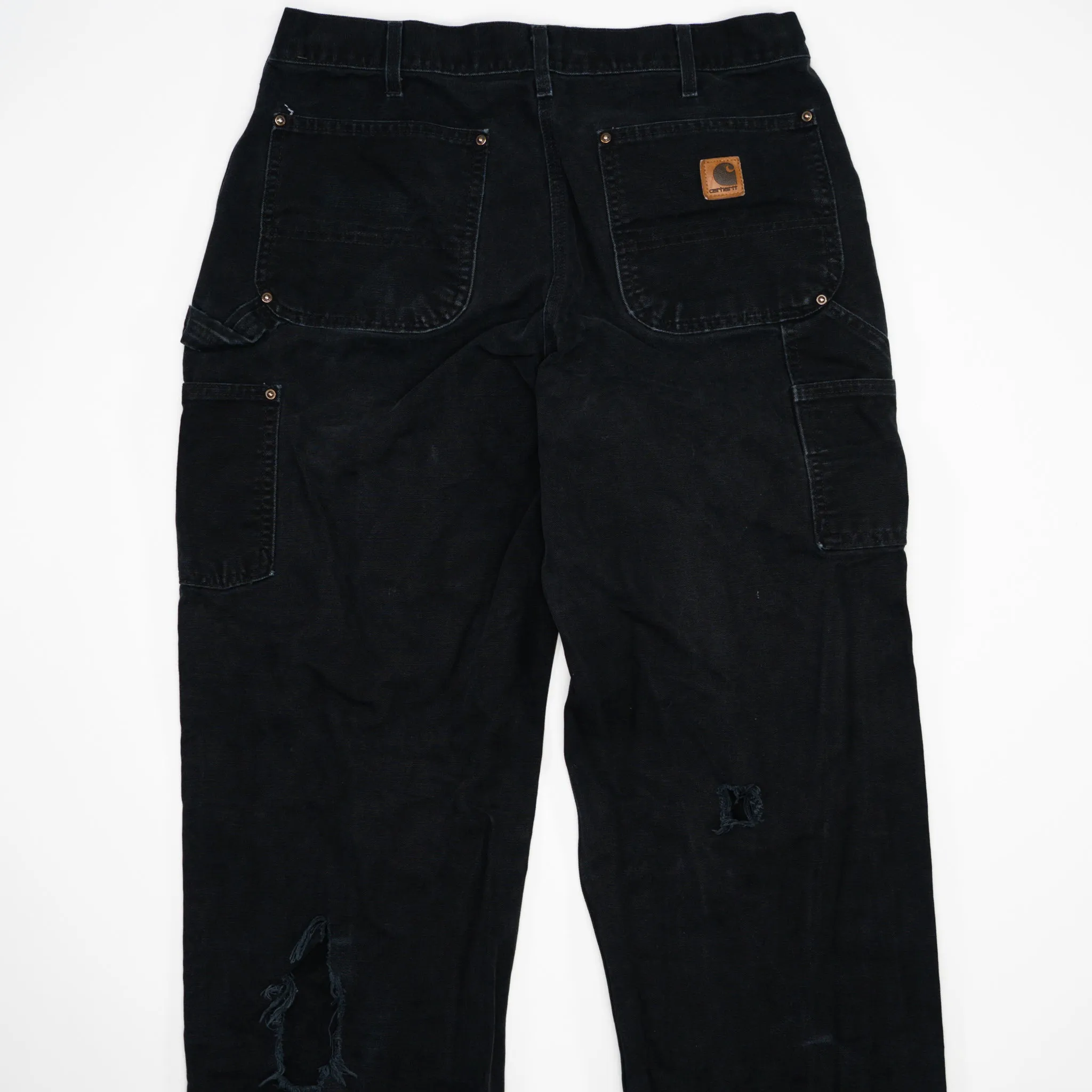 Black Carhartt Double Knee Pants w/ rips (33 x 34)