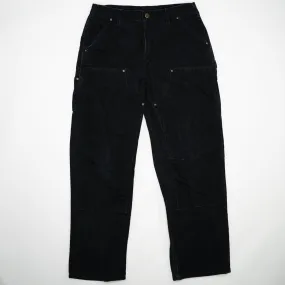 Black Carhartt Double Knee Pants w/ rips (33 x 34)