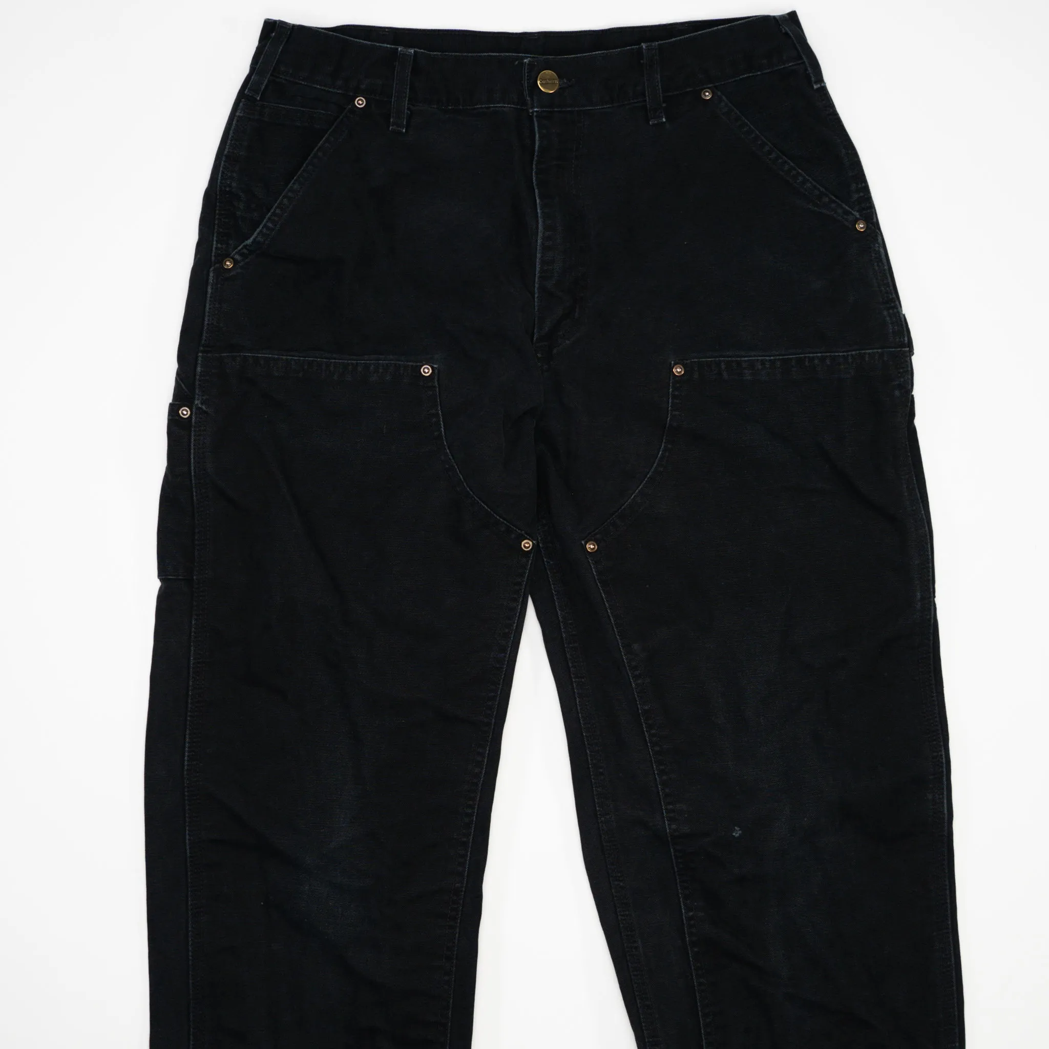 Black Carhartt Double Knee Pants w/ rips (33 x 34)