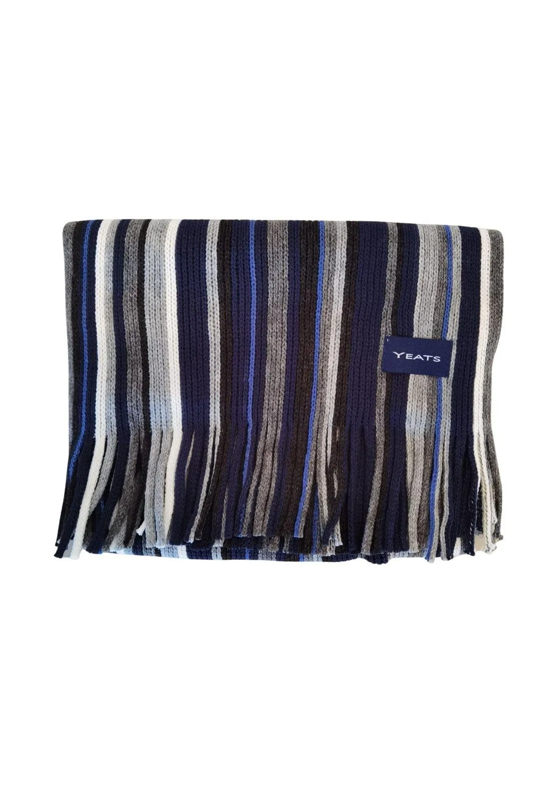 Boxed Raschel Scarf - Grey / Blue