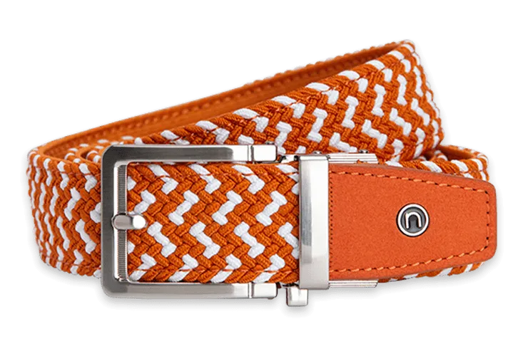 Braided Burnt Orange & White, 1 3/8 Strap, Golf Belt