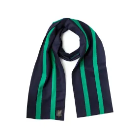 Fox Brothers Navy and Bright Green College Scarf