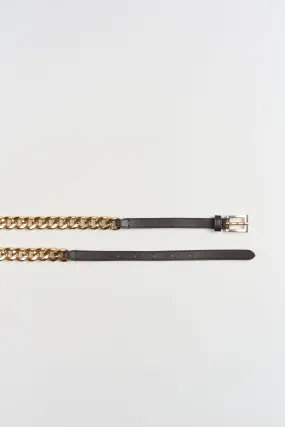 Gold Chain Belt - Coffee