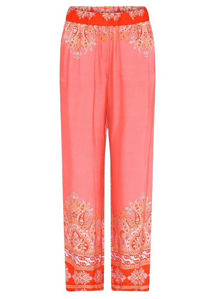 Gustav Bay wide leg pants 48034-45403 Bukser - Coral Lily Paisley Print