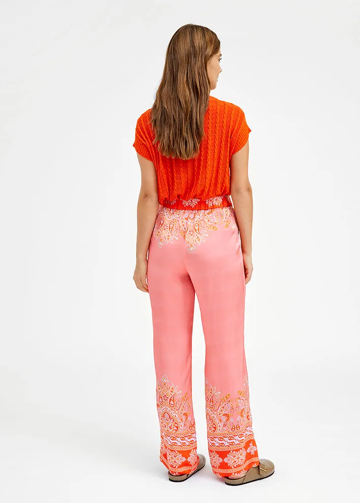 Gustav Bay wide leg pants 48034-45403 Bukser - Coral Lily Paisley Print