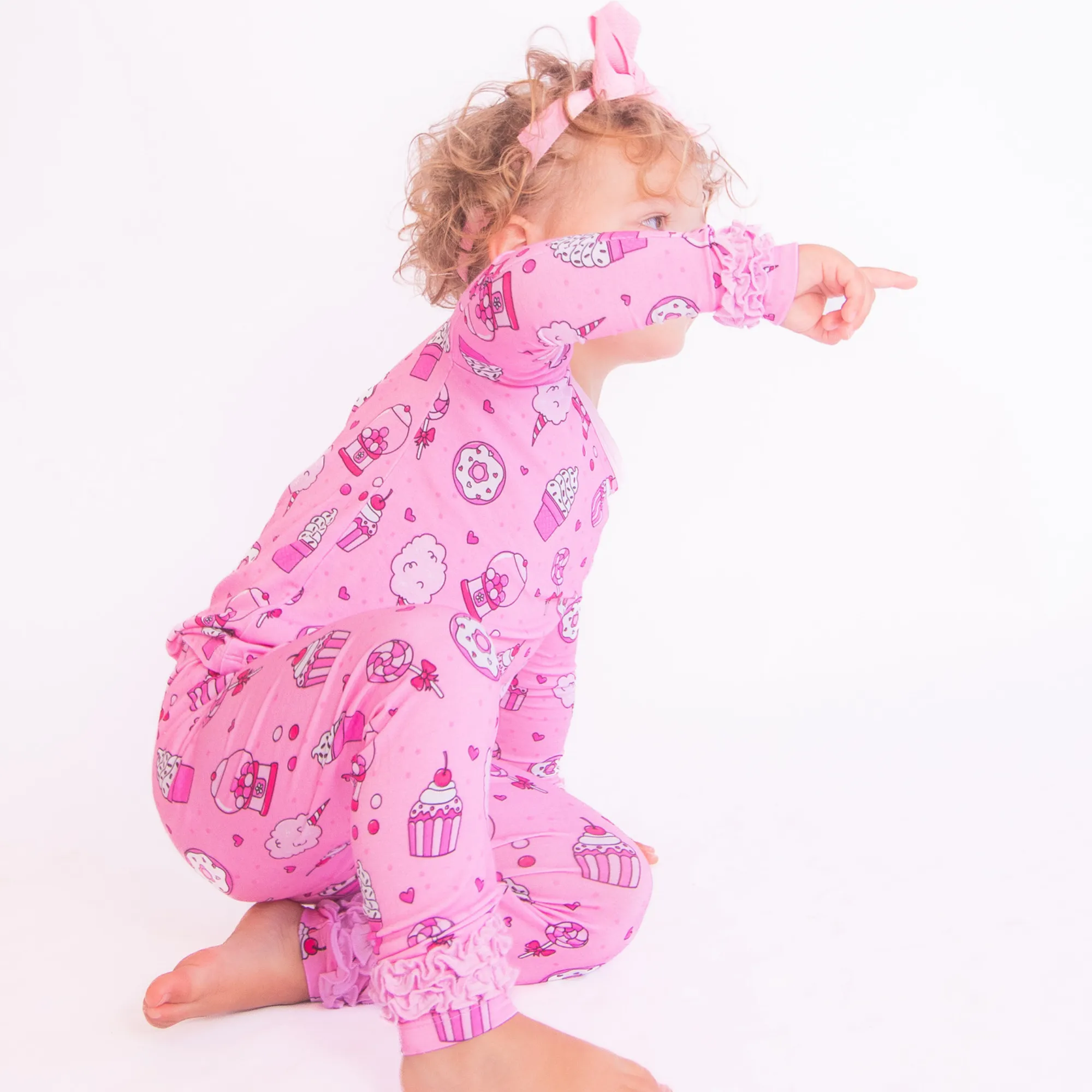 Kiki   Lulu x Rydel SWEETIE Long Sleeve Ruffle Pajamas