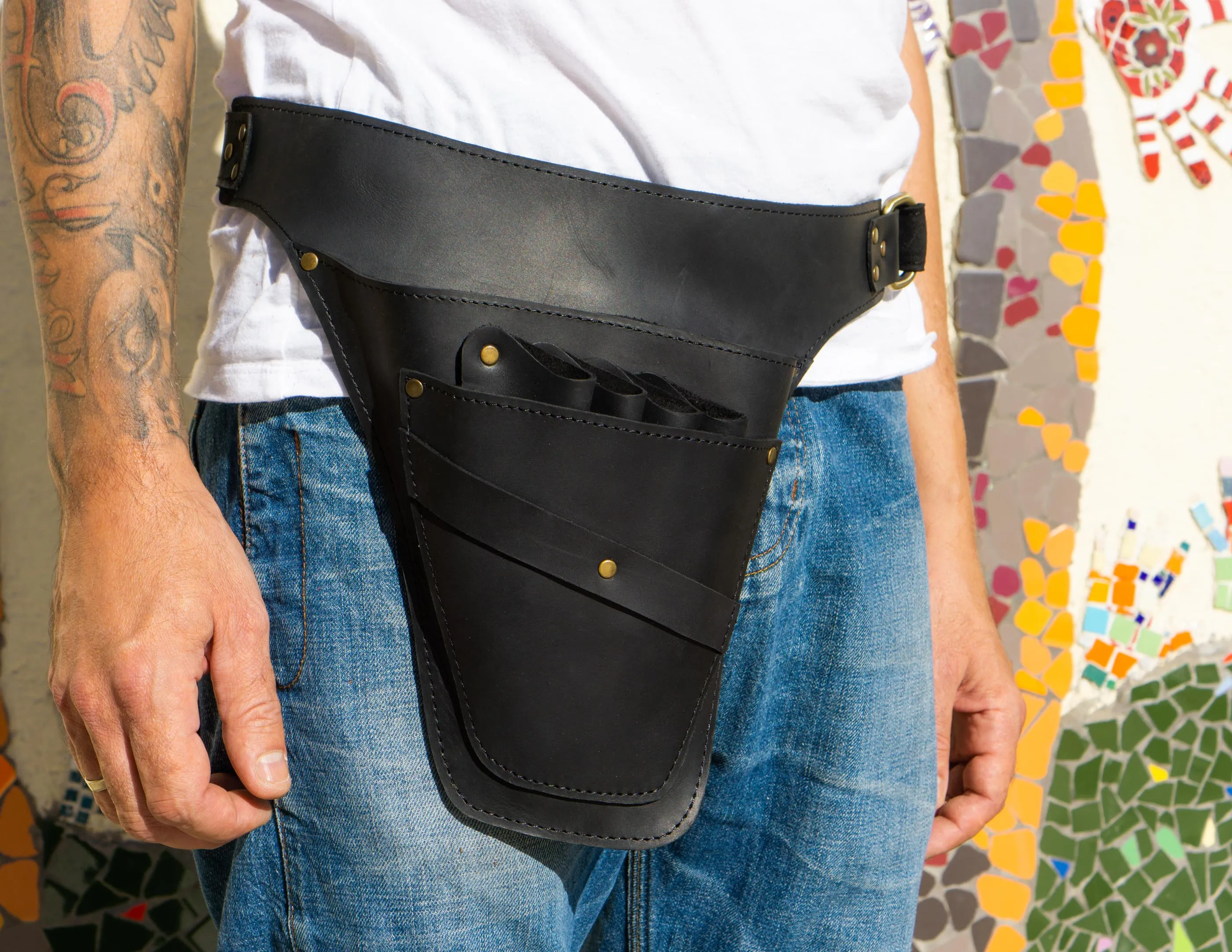 Leather tool belt | Florist tool belt, Hairdressing tool belt, Scissor Holster Pouch