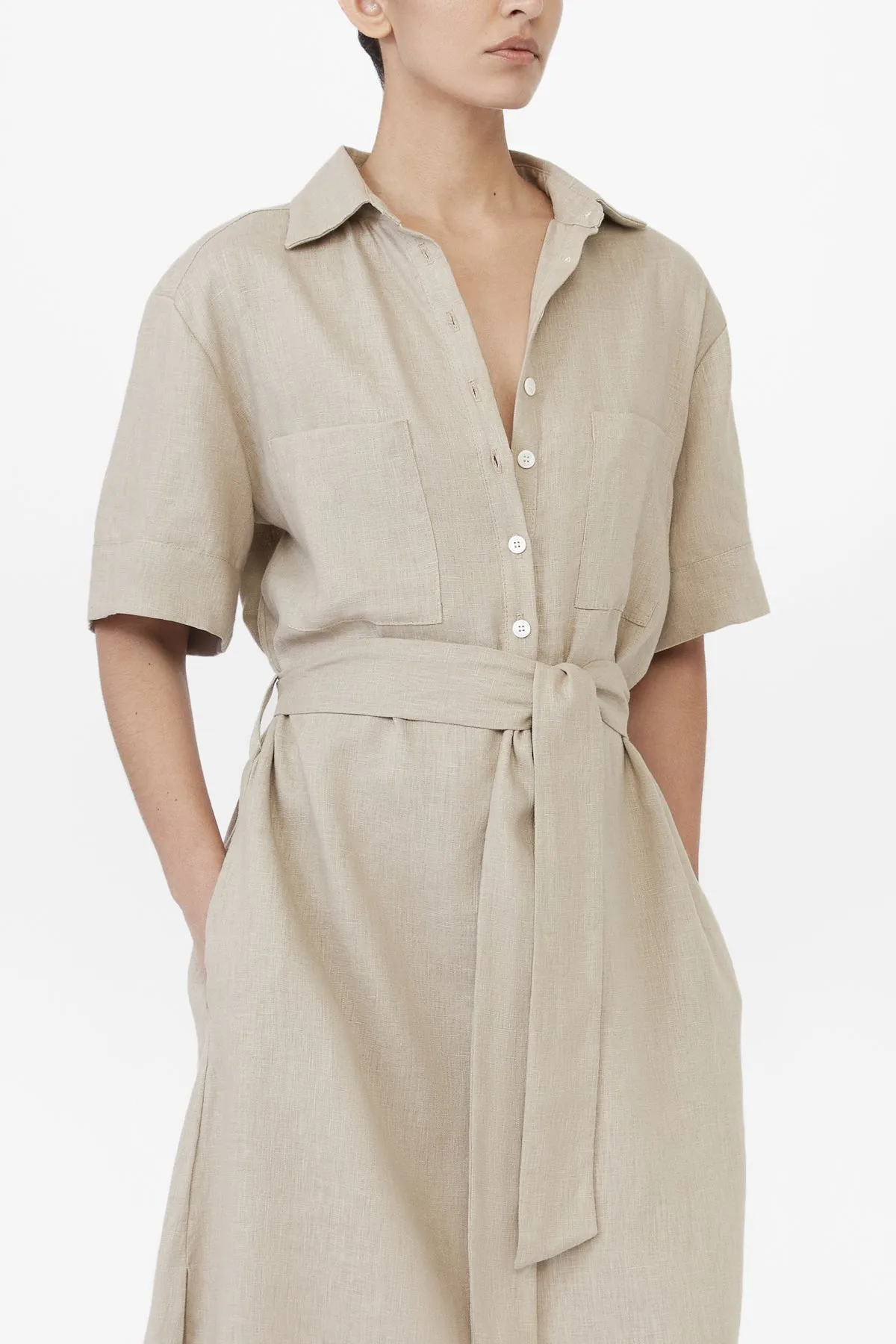 Linen Midi Shirtdress