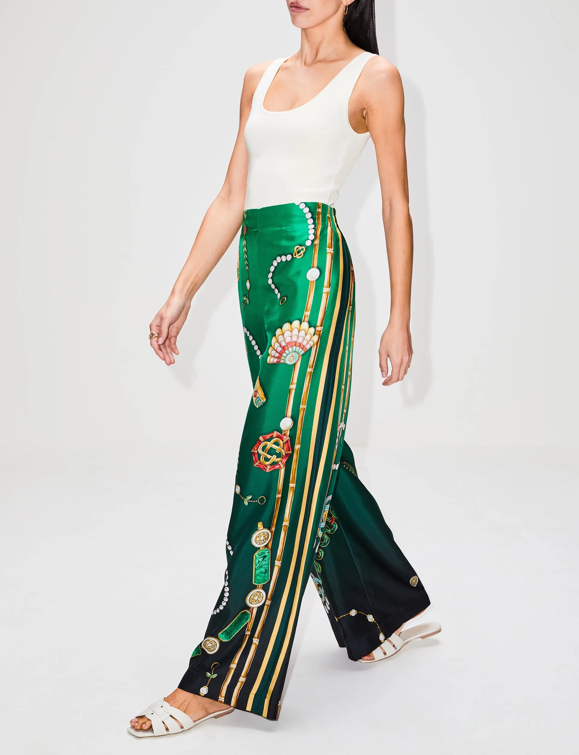 Printed Wide Leg Trouser