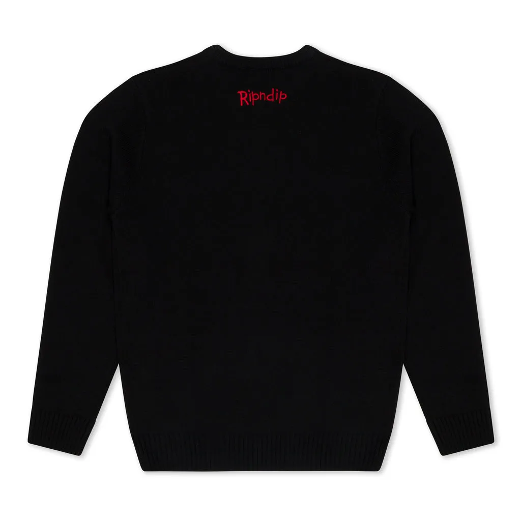 RIPNDIP DOWN BY THE SEASHORE KNIT SWEATER-BLACK