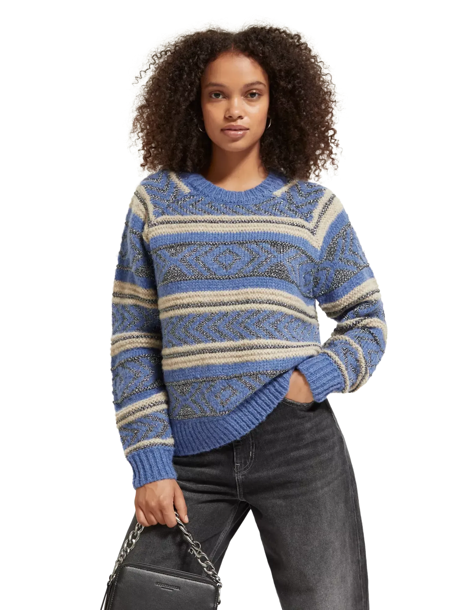 Scotch & Soda Metallic Fair Isle Jumper