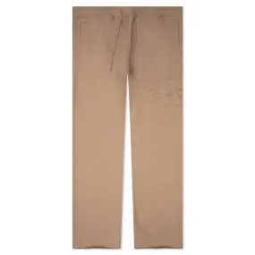 Script Embroidered Sweats - Light Brown