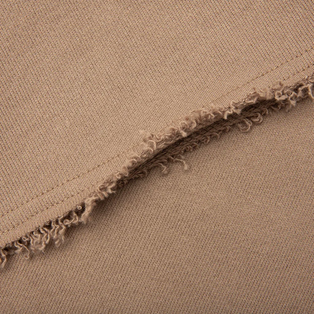 Script Embroidered Sweats - Light Brown