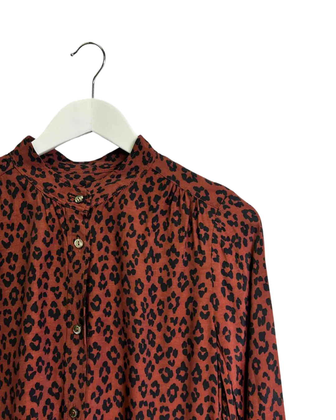 Size S - A.P.C. Brown Leopard Print Blouse