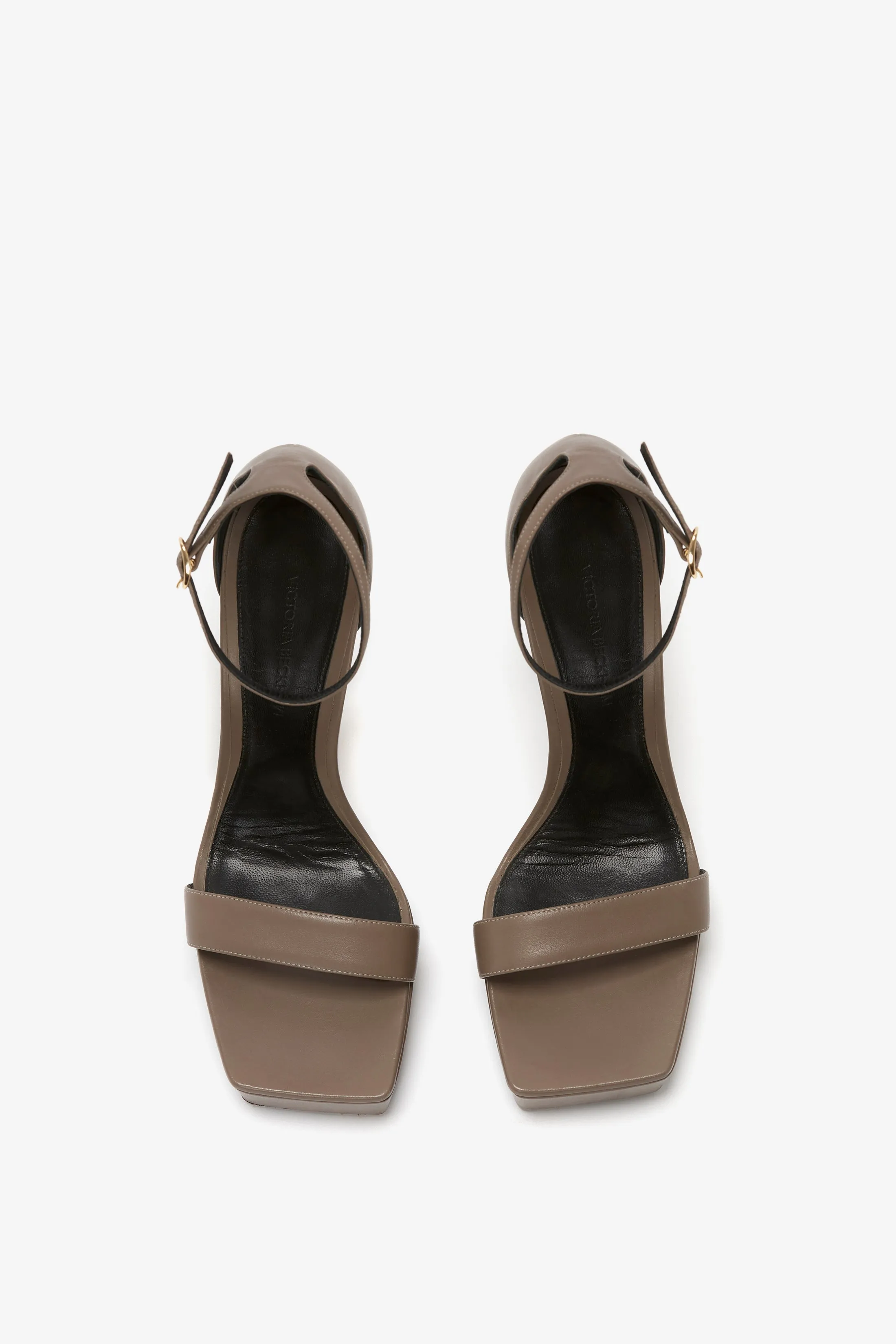 Squared Toe Platform Sandal in Beige