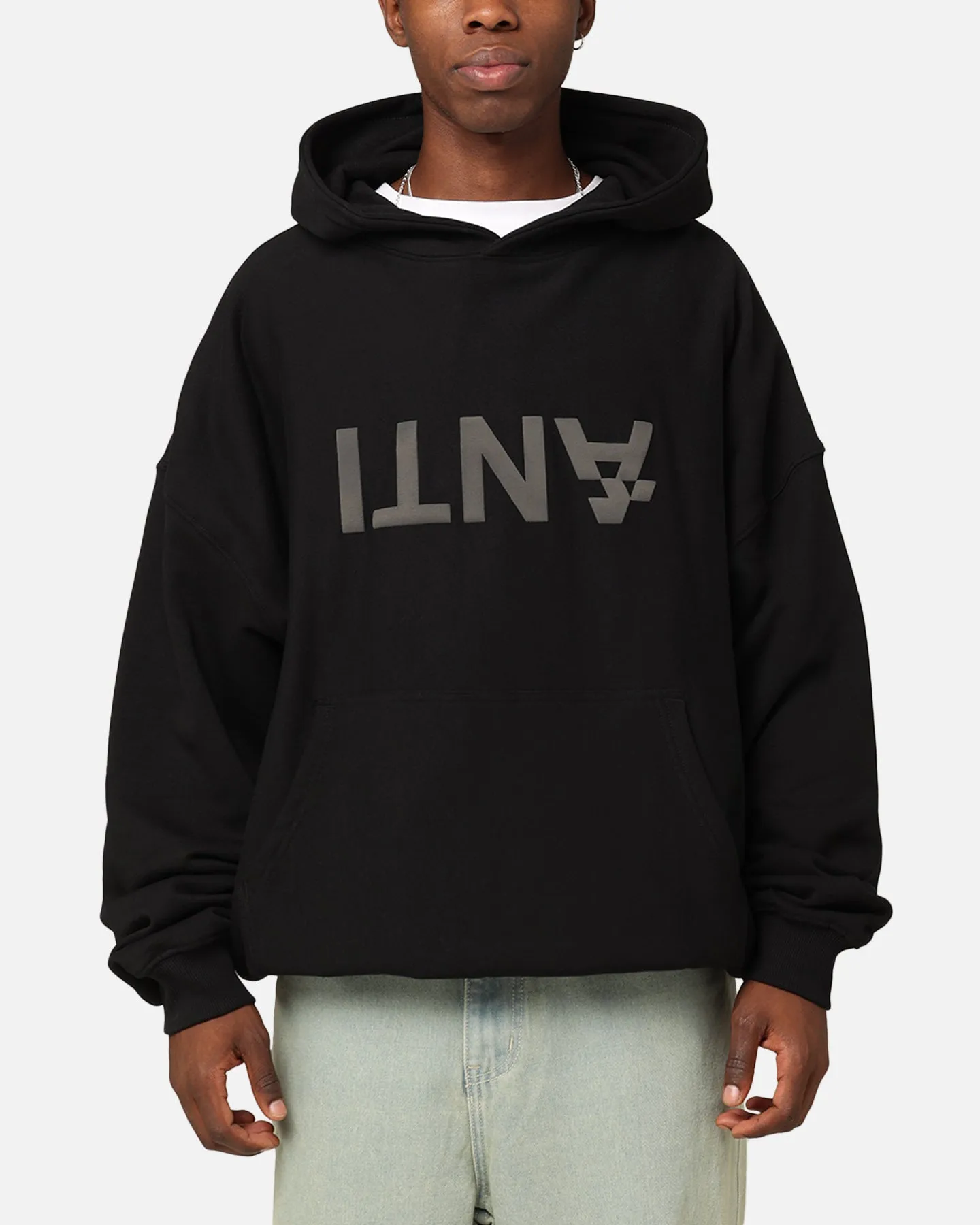 The Anti Order Anti Logo Boxy Hoodie Black